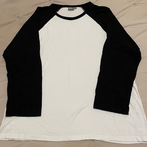 Mens ASOS Black/White Baseball Tee- Size XXL